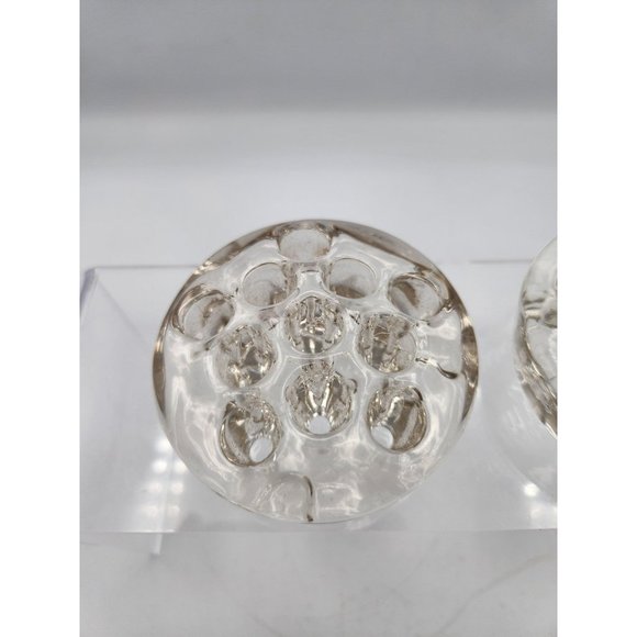 Vintage Clear Glass Flower Frog For Floral Arrangements 11 Holes 3" - Picture 2 of 7